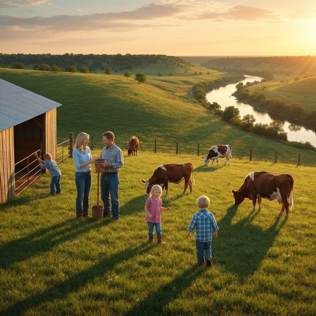 Oklahoma family on their farm